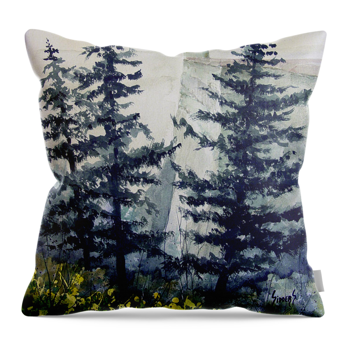 Wall Throw Pillow featuring the painting City Wall by Sam Sidders
