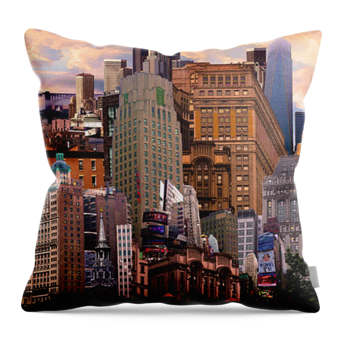 Cityscape Throw Pillow featuring the digital art Cityscape Dream by Paul Gentille