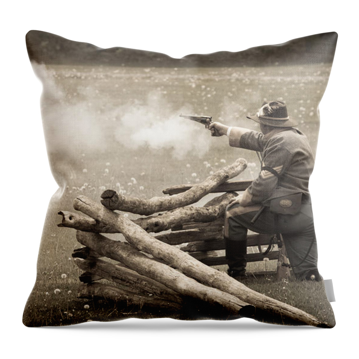 Fire Throw Pillow featuring the photograph Civil War 20 by Roger Bailey