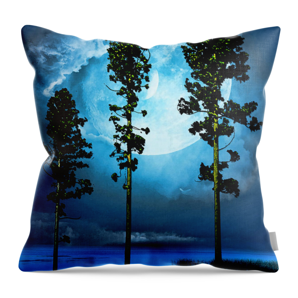  Throw Pillow featuring the painting Clair de Lune by Tyler Robbins