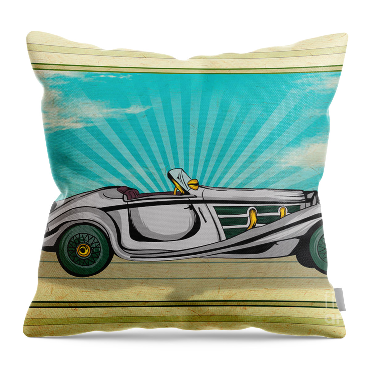 Car Throw Pillow featuring the digital art Classic Cars 02 by Peter Awax