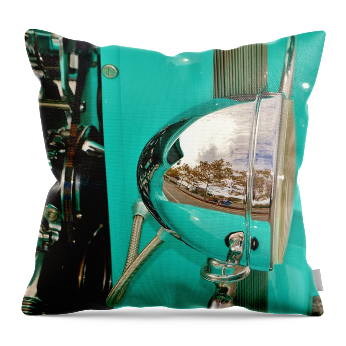 Car Throw Pillow featuring the photograph Classic Headlamp - Classic Hotrods by Billy Beck