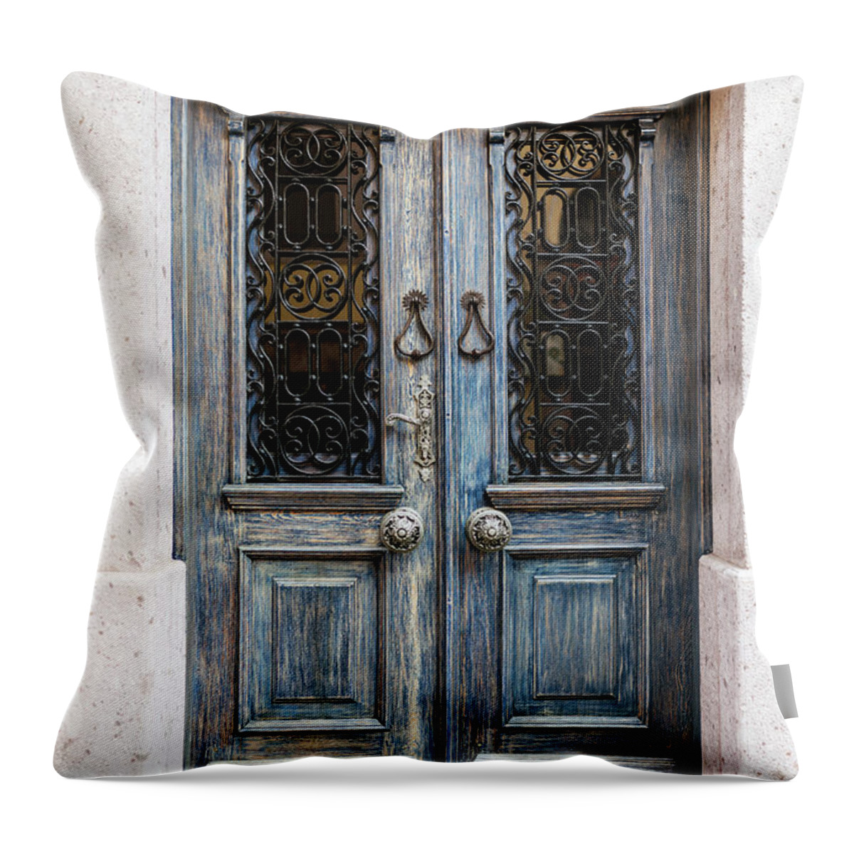 Handle Throw Pillow featuring the photograph Classic Style Door by 123ducu
