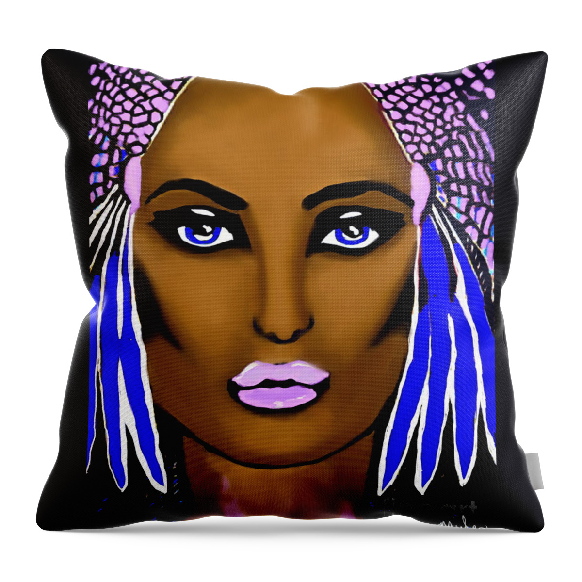 Cleopatra Throw Pillow featuring the painting Cleopatra Queen of Egypt #2 by Saundra Myles