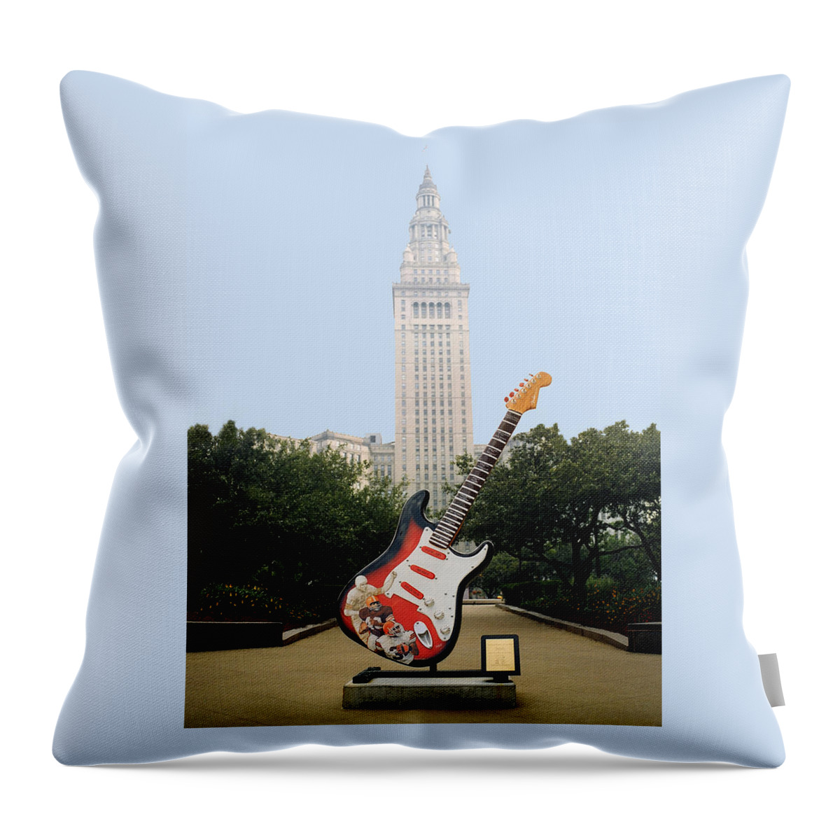 Cle Throw Pillow featuring the photograph Cleveland Rocks by Terri Harper