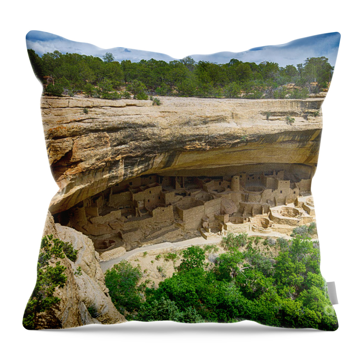 Usa Highlights Throw Pillow featuring the photograph Cliff Palace by Juergen Klust