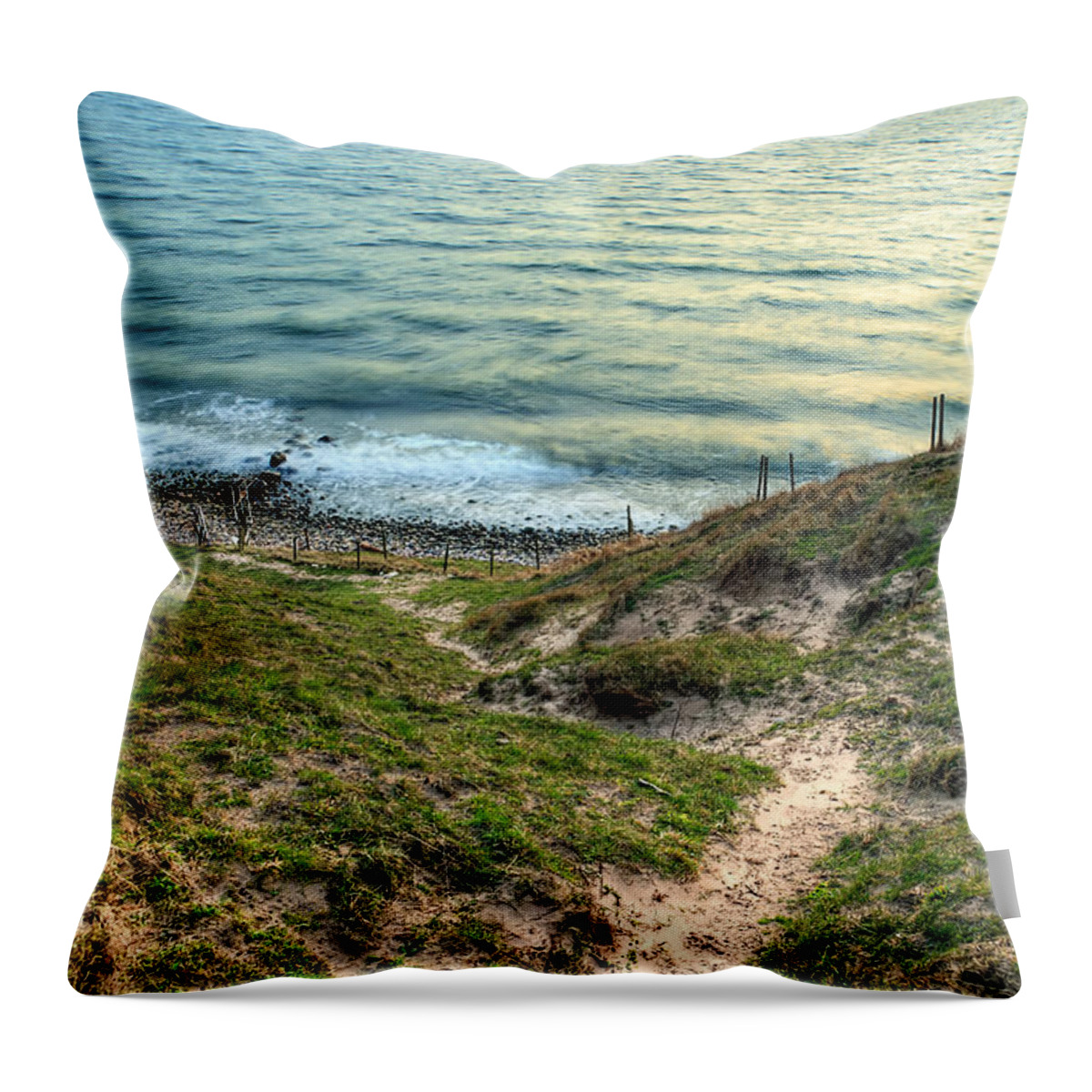 Cliffs Throw Pillow featuring the photograph Cliffside Path by EXparte SE