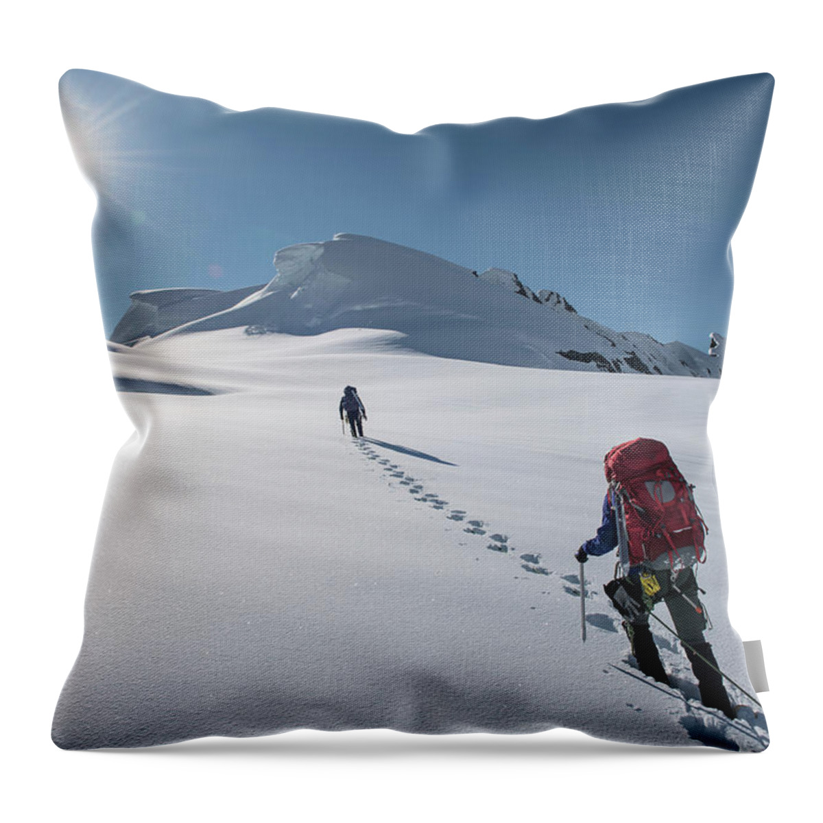 Women Throw Pillow featuring the photograph Climbers Nearing The Summit by Alasdair Turner