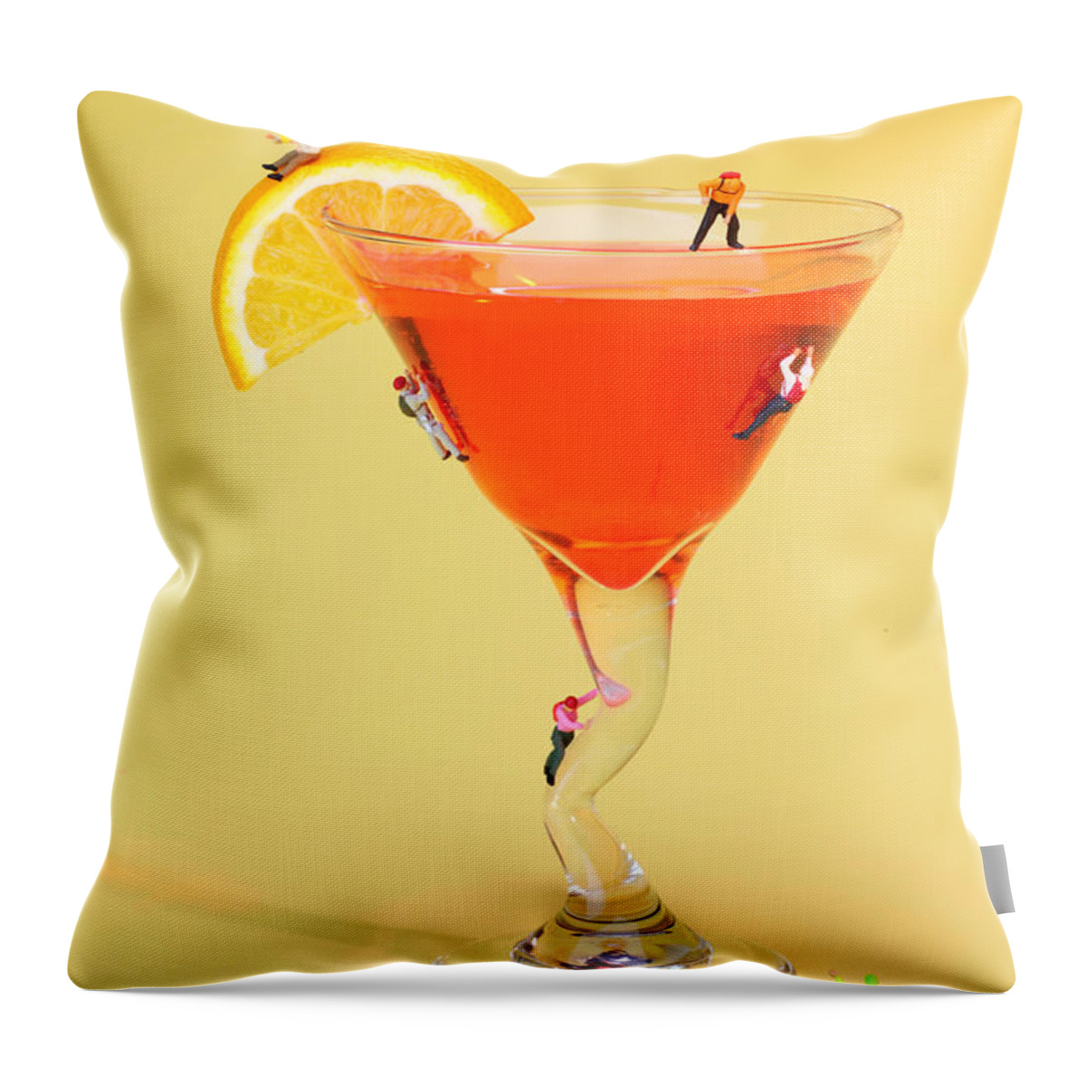 Climb Throw Pillow featuring the photograph Climbing on red wine cup by Paul Ge