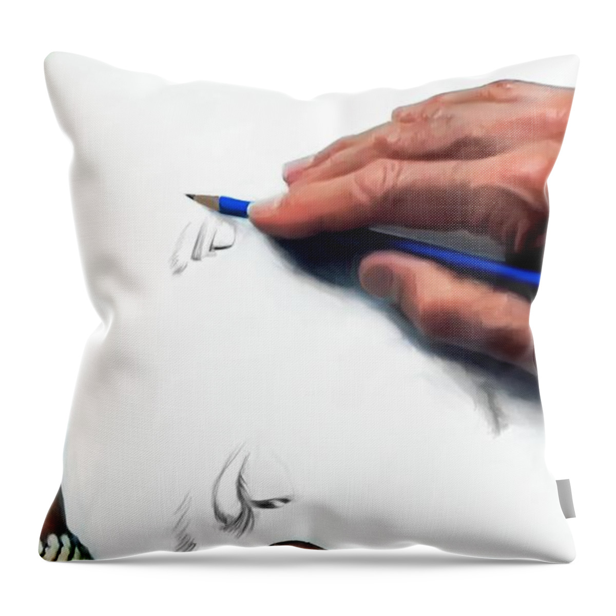 Clint Eastwood Throw Pillow featuring the digital art Clint Eastwood Drawing by Gabriel T Toro