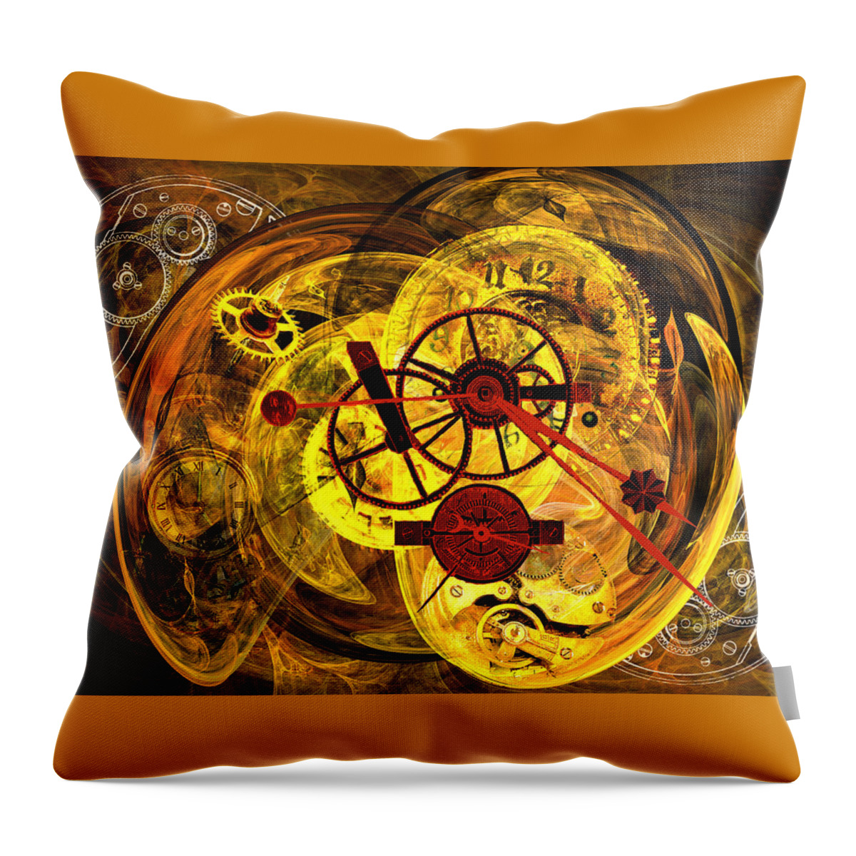Clock Throw Pillow featuring the digital art Clocks by Lisa Yount