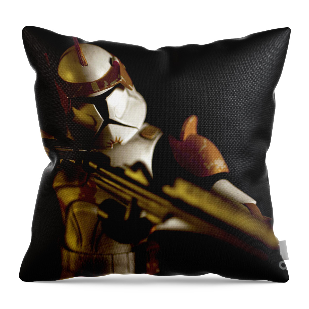 Star Wars Throw Pillow featuring the photograph Clone Trooper 2 by Micah May