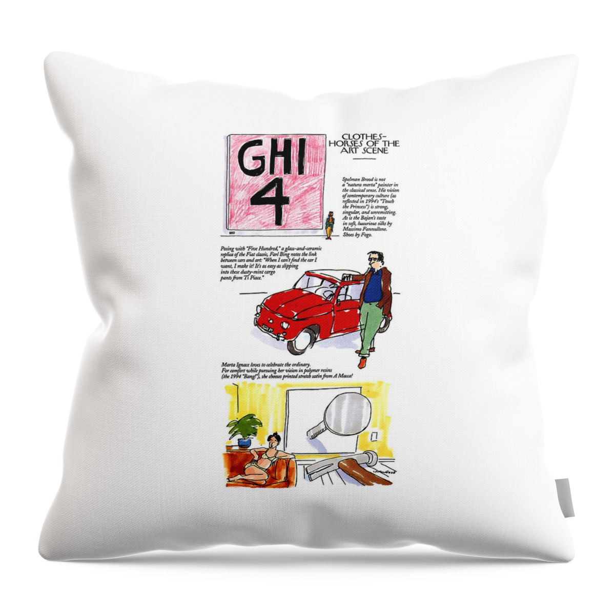 Clothes-horses Of The Art Scene Throw Pillow