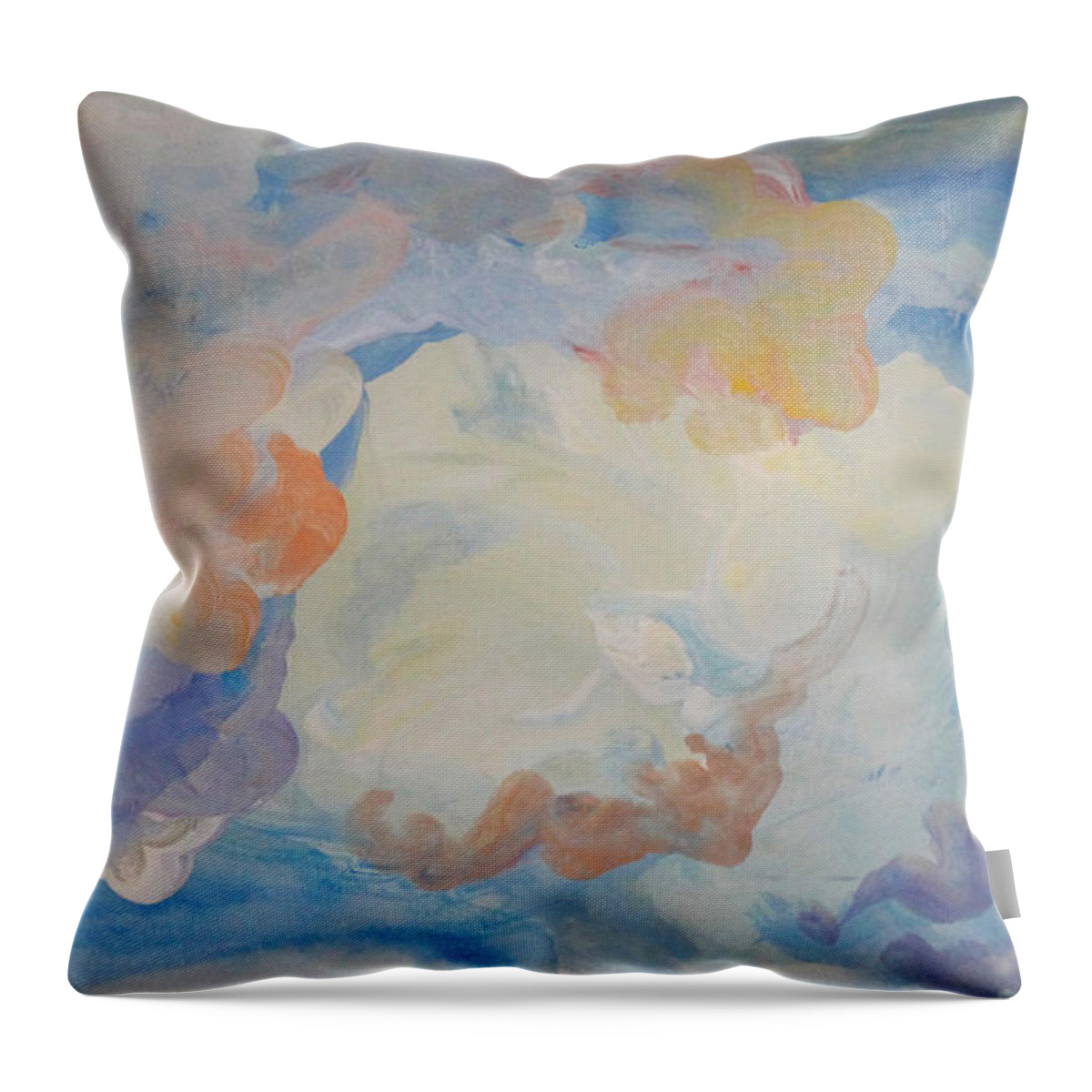 Clouds Throw Pillow featuring the painting Cloud Abstract 2 by Anne Cameron Cutri