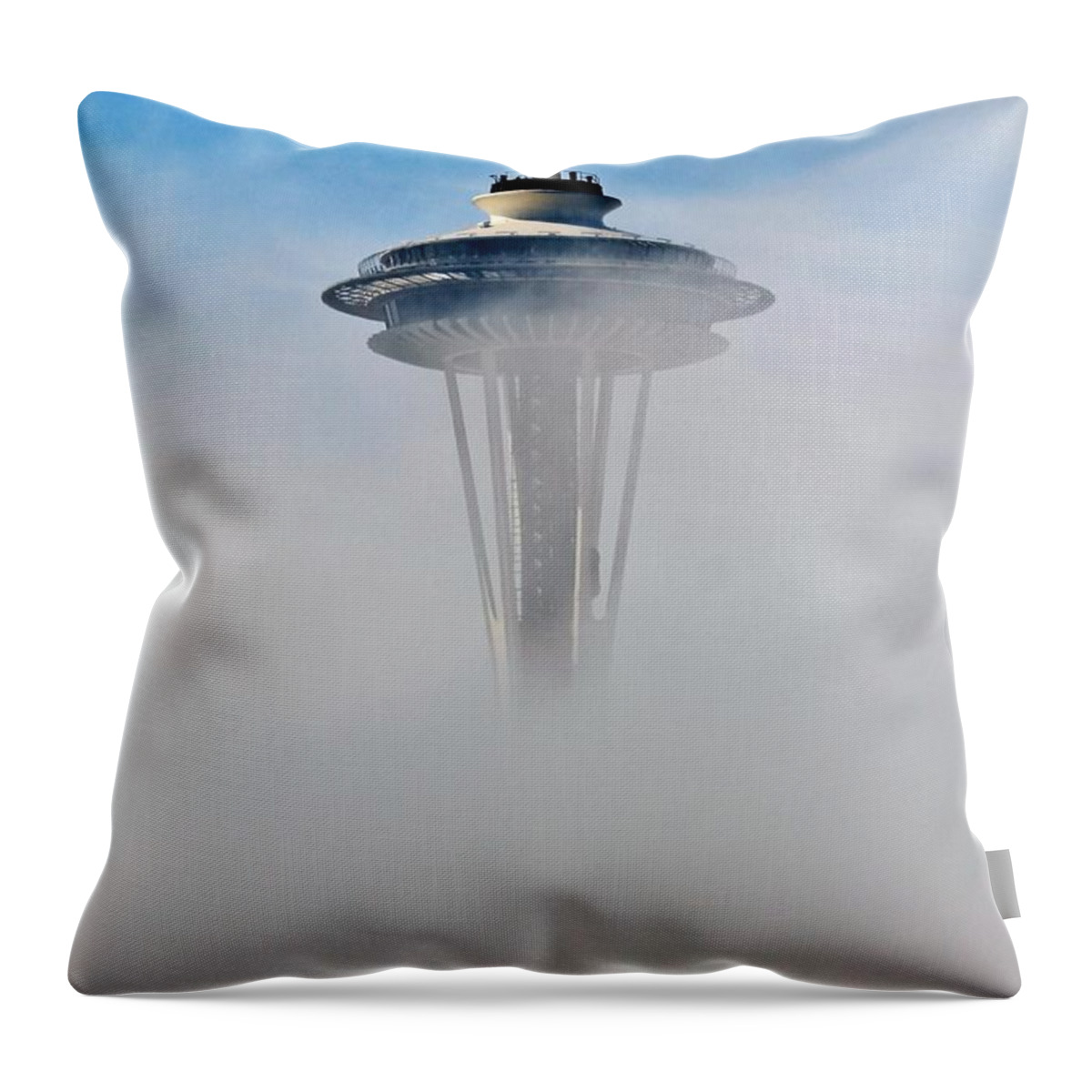 Space Throw Pillow featuring the photograph Cloud City Needle by Benjamin Yeager