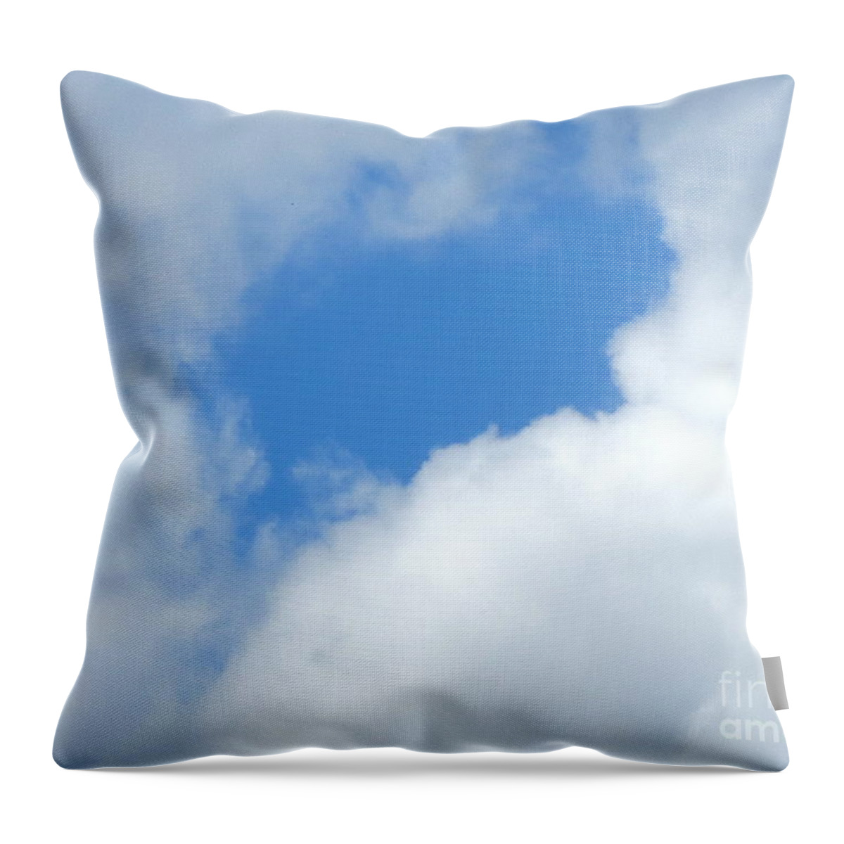 Clouds. Facial Profile In Blue. Throw Pillow featuring the photograph Clouds. Facial profile in blue. by Robert Birkenes