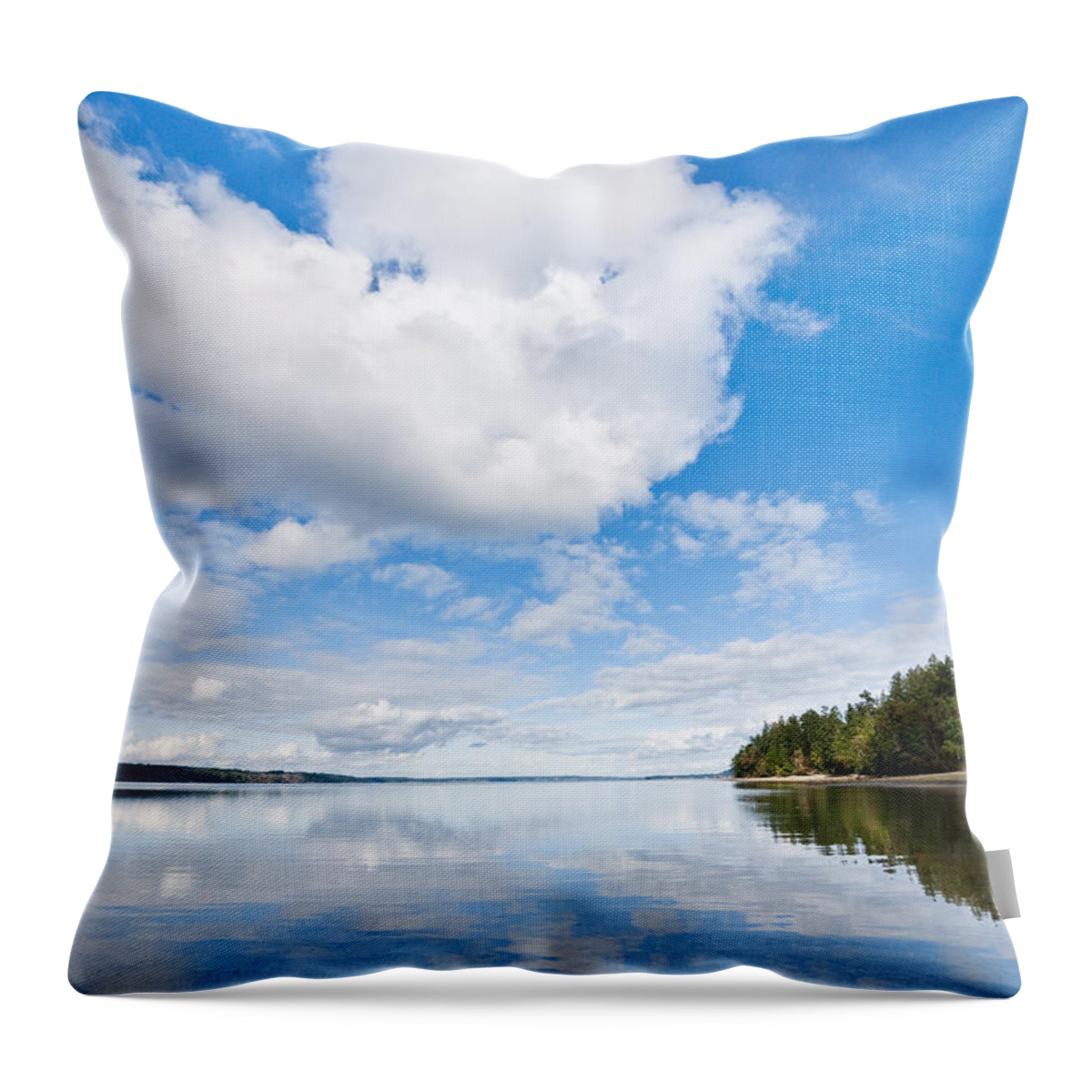 Bay Throw Pillow featuring the photograph Clouds Reflected in Puget Sound by Jeff Goulden