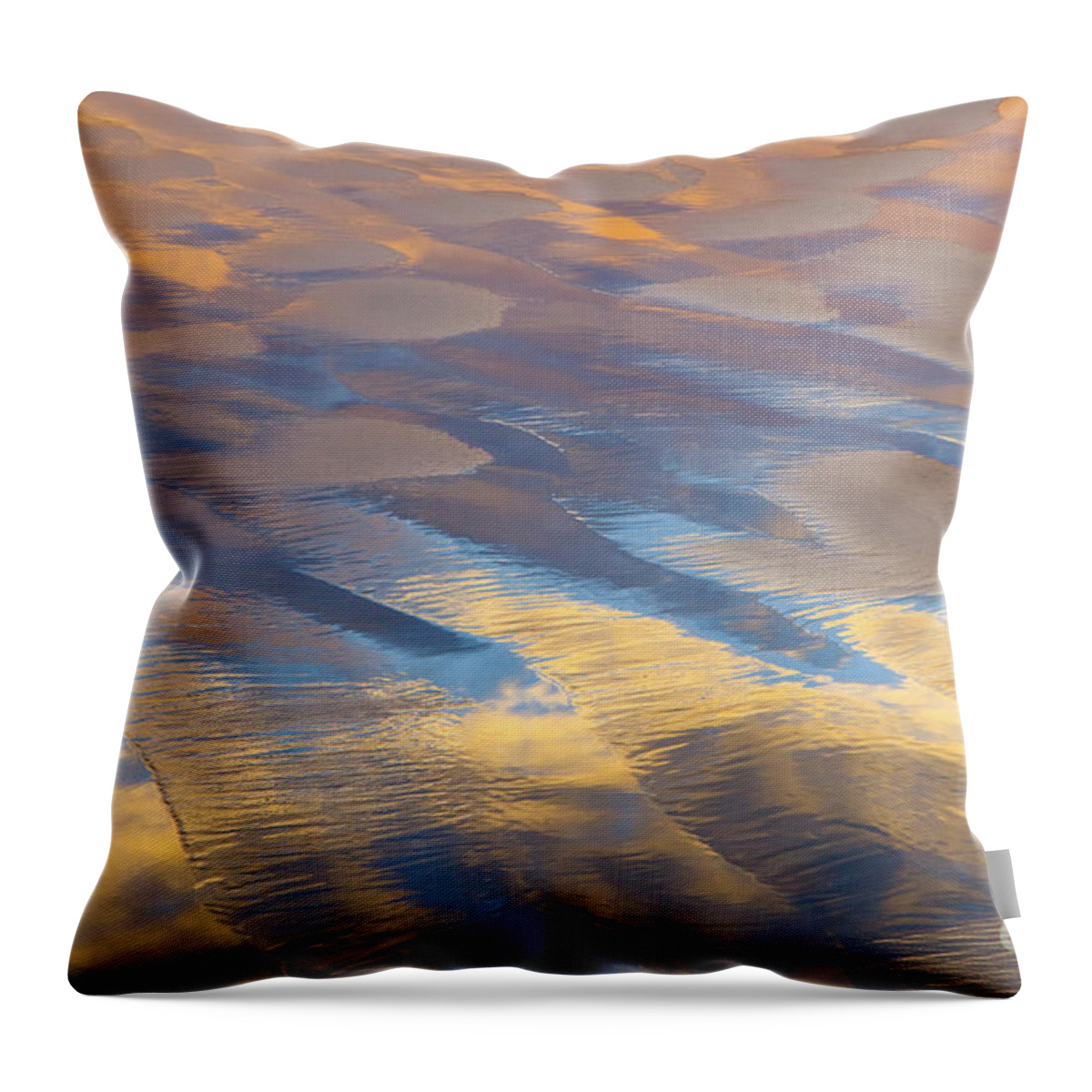 00345479 Throw Pillow featuring the photograph Clouds Sky And Sand Ripples by Yva Momatiuk John Eastcott