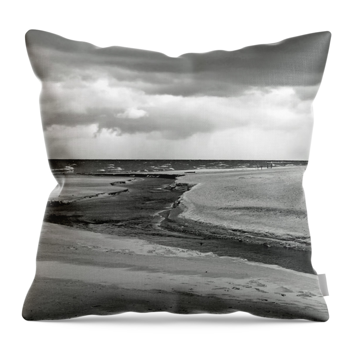 Beach Throw Pillow featuring the photograph Cloudy Beach by Jackson Pearson