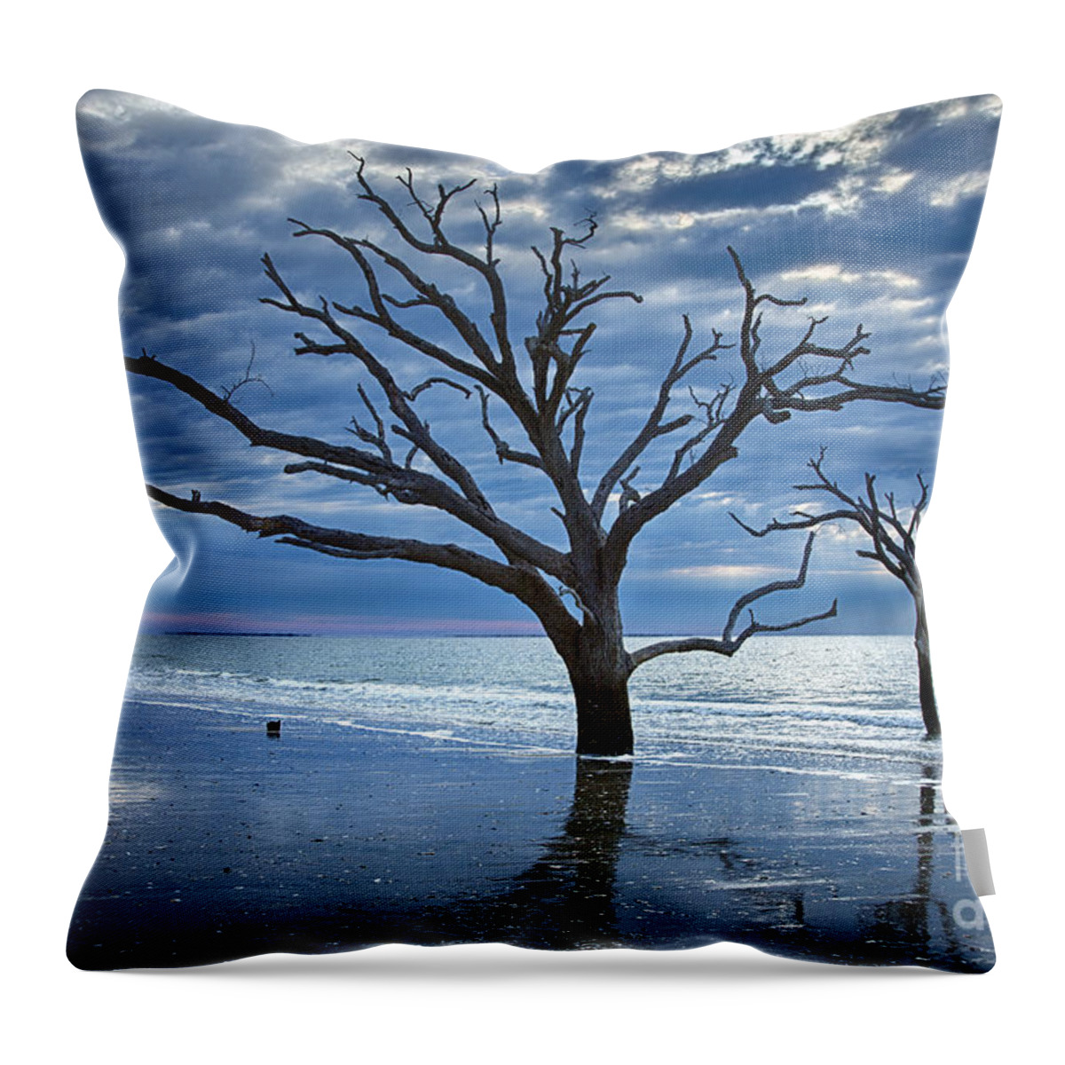 Botany Bay Throw Pillow featuring the photograph Cloudy Morning Botany Bay by Carrie Cranwill
