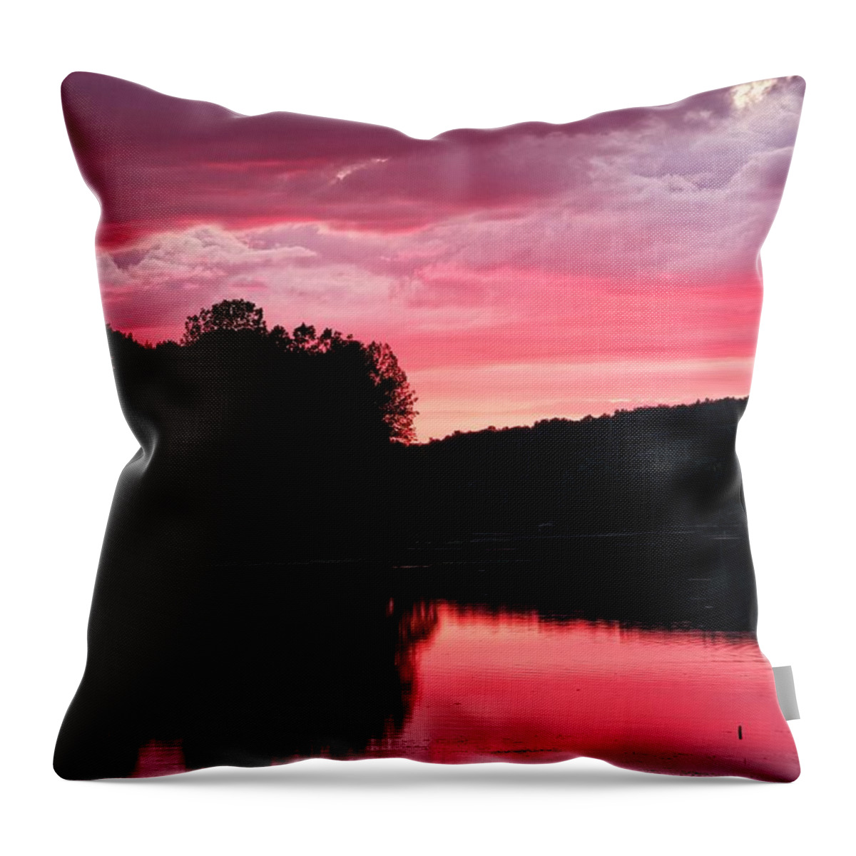 Baldwinsville Throw Pillow featuring the photograph Cloudy Sunset by Dave Files