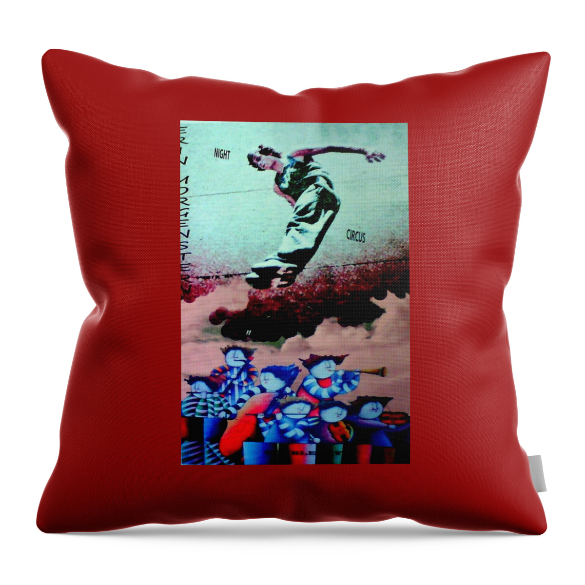 Musicians Throw Pillow featuring the digital art Clown Circus by Suzanne Berthier
