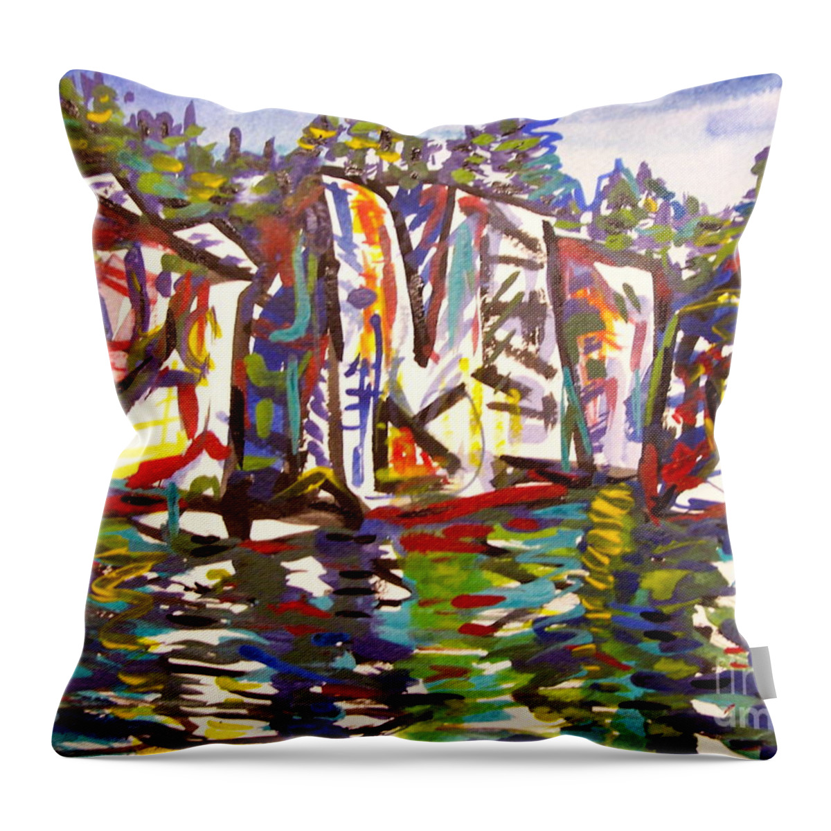 Maine Throw Pillow featuring the painting Coast of Maine 3 by Catherine Gruetzke-Blais