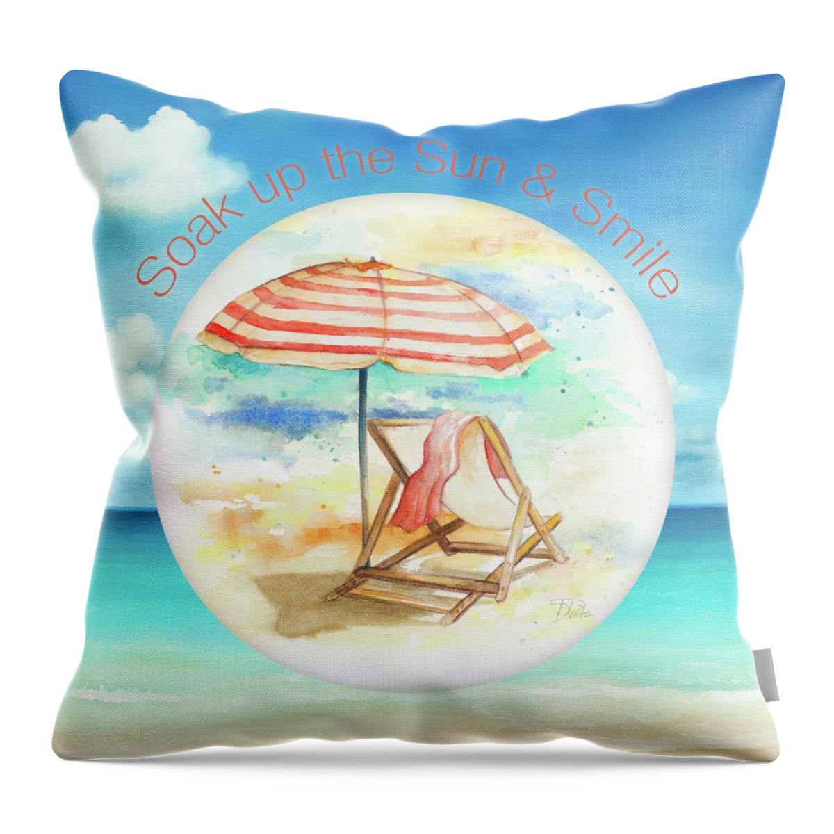 Coastal Throw Pillow featuring the digital art Coastal Bubble I by Patricia Pinto