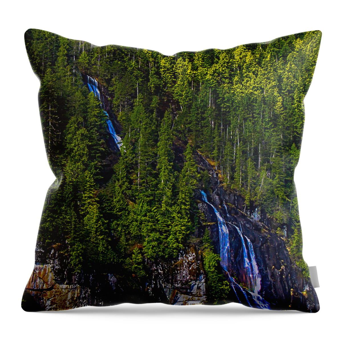 Waterfall Throw Pillow featuring the photograph Coastal Waterfall by Robert Bales