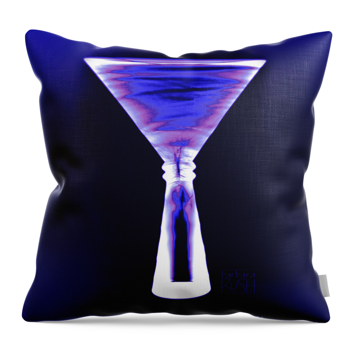 Martini Glass Art Throw Pillow featuring the photograph Cobalt with Purple Fringe Martini by Barbara Rush