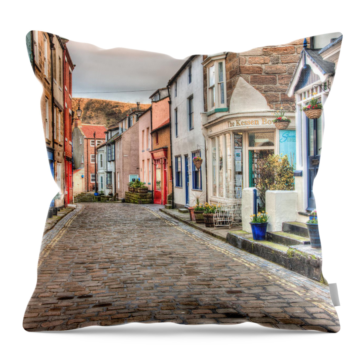 Architecture Throw Pillow featuring the photograph Cobbled Street by Sue Leonard