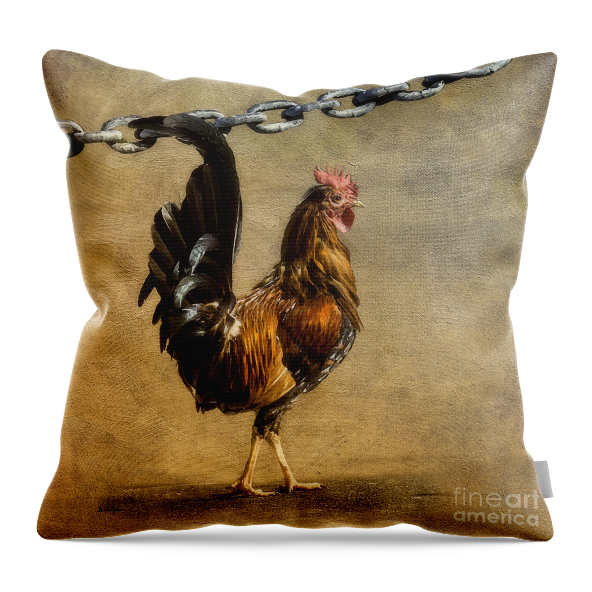 St. Croix Throw Pillow featuring the photograph Cock of the Walk by Betty LaRue
