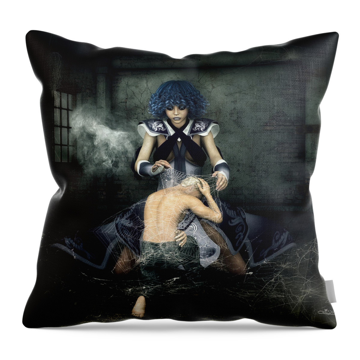 3d Throw Pillow featuring the digital art Cocooned by Jutta Maria Pusl