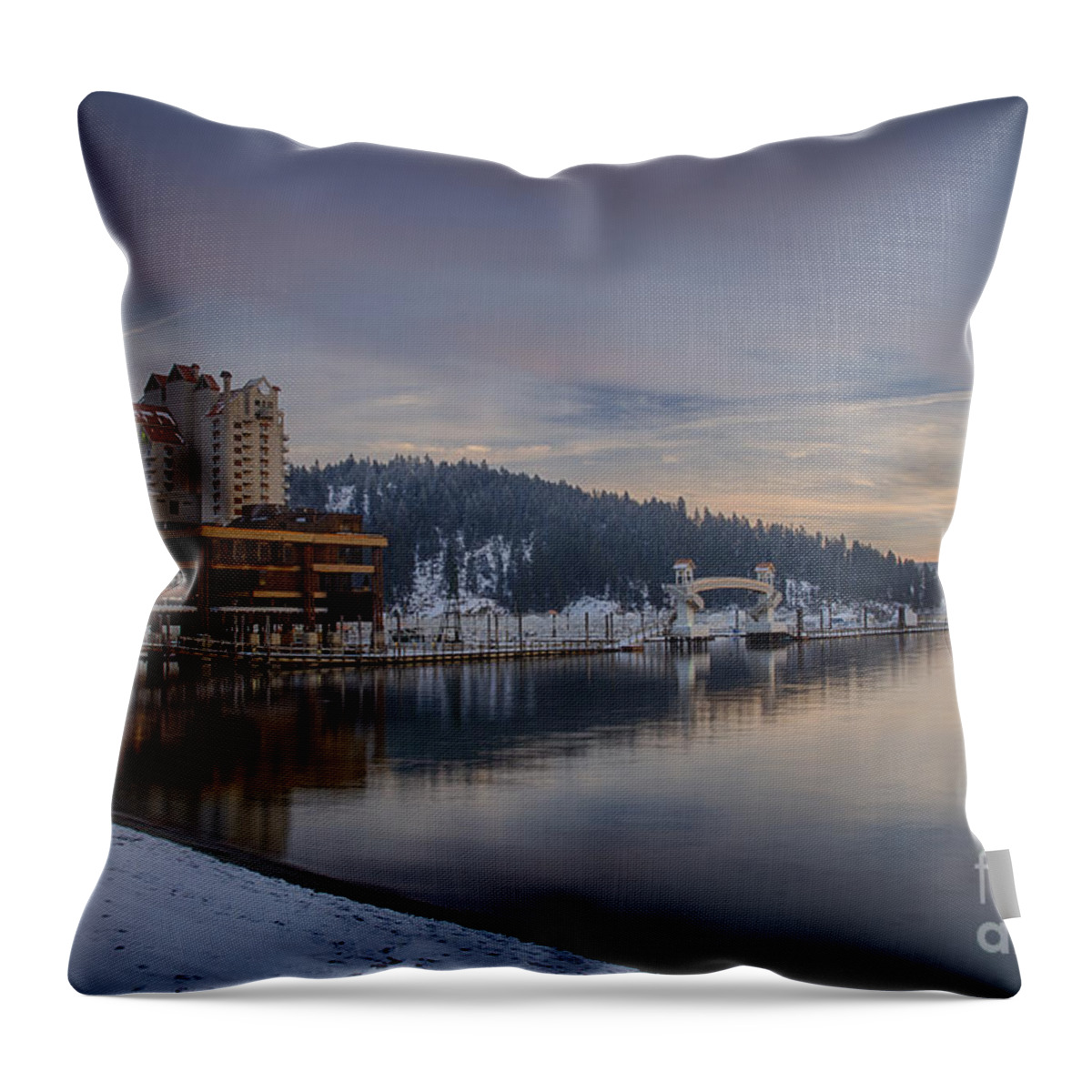 Coeur D'alene Lake Throw Pillow featuring the photograph Coeur d alene Twilight by Idaho Scenic Images Linda Lantzy