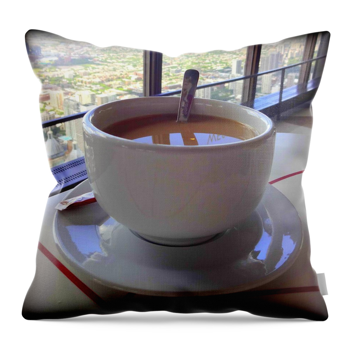Cup Of Coffee Throw Pillow featuring the photograph Coffee and Kahlua by Donna Spadola
