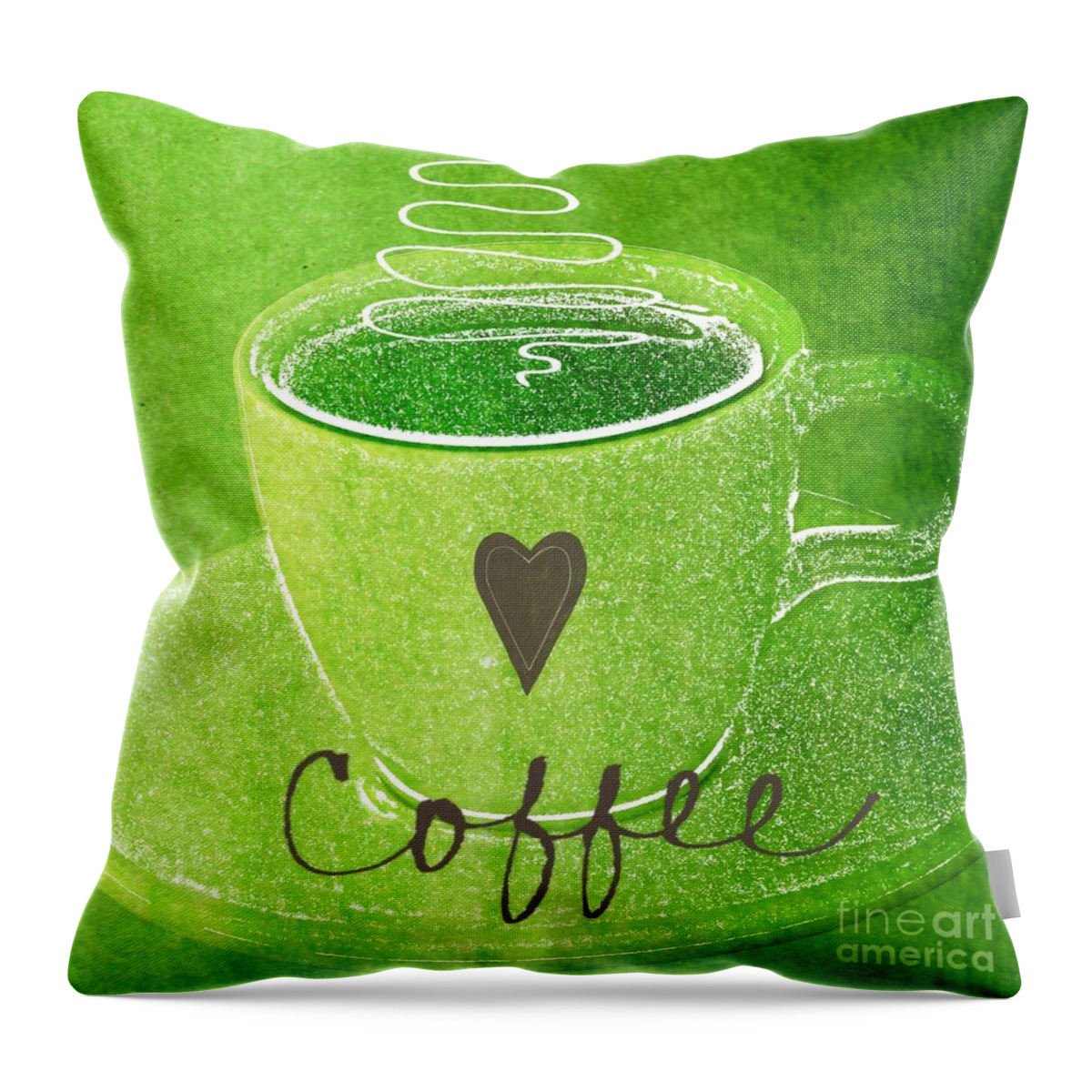 Espresso Throw Pillow featuring the painting Coffee by Linda Woods