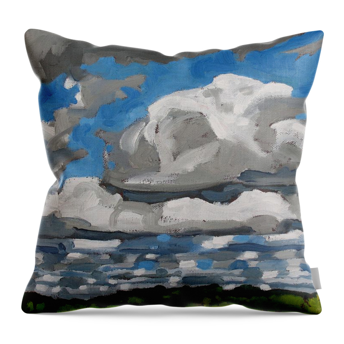 Chadwick Throw Pillow featuring the painting Cold Air Mass Cumulus by Phil Chadwick
