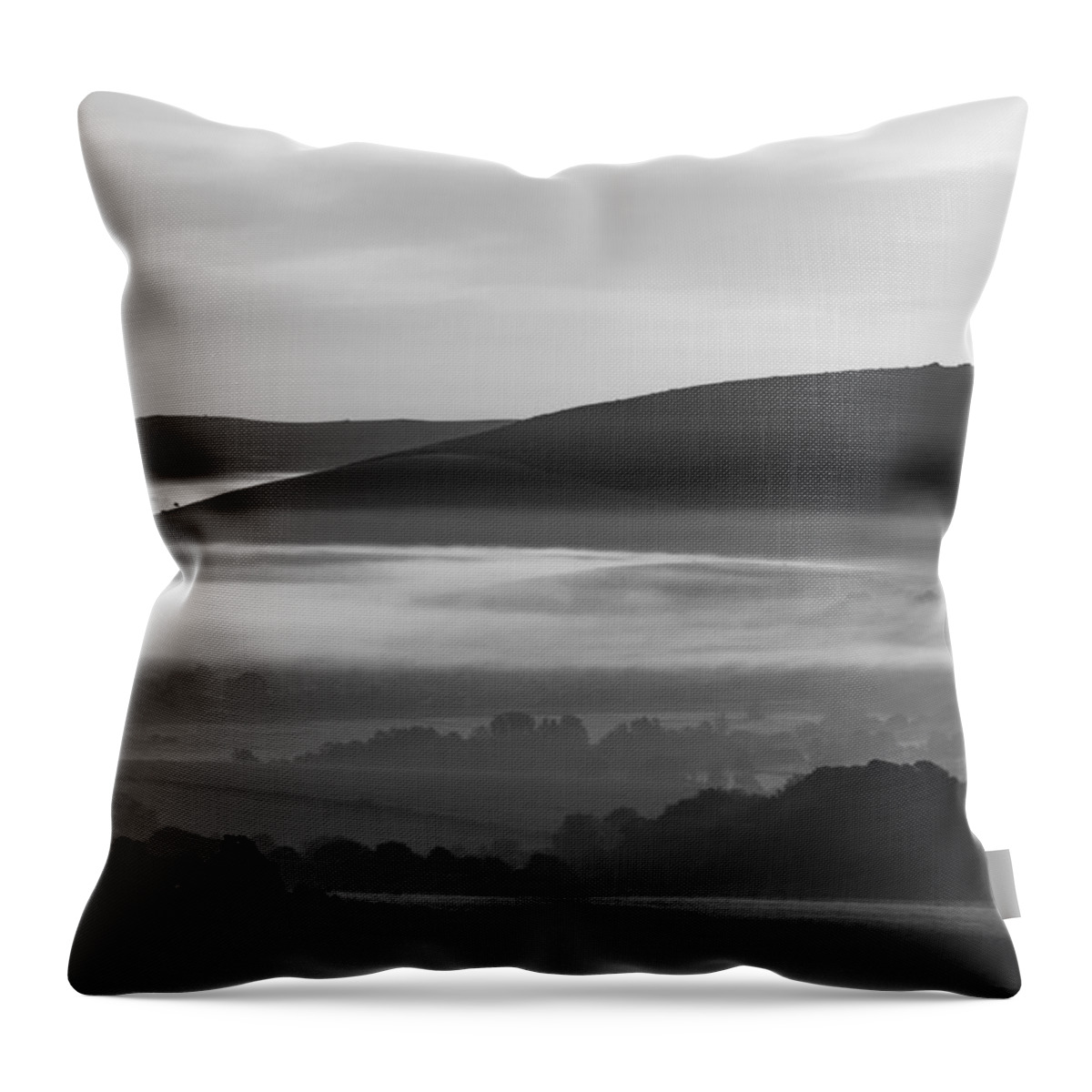 South Throw Pillow featuring the photograph Cold and Misty Morning by Hazy Apple