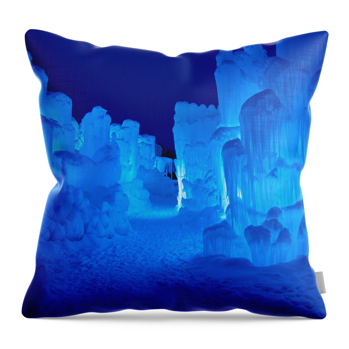 Ice Throw Pillow featuring the photograph Cold Clear Blues by Greg Fortier