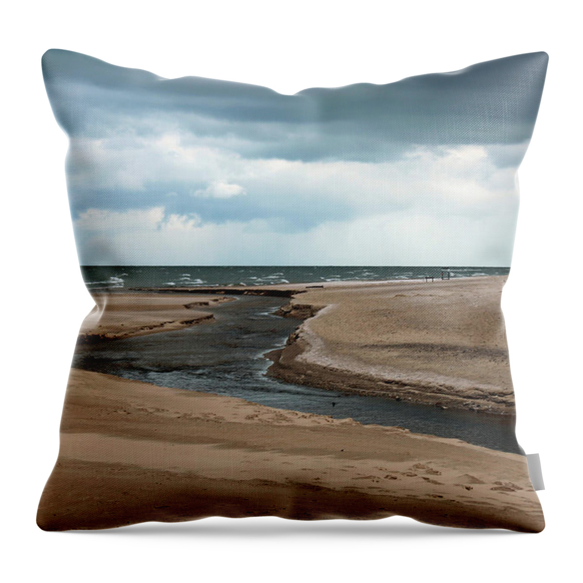 Beach Throw Pillow featuring the photograph Cold Morning at the Beach by Jackson Pearson