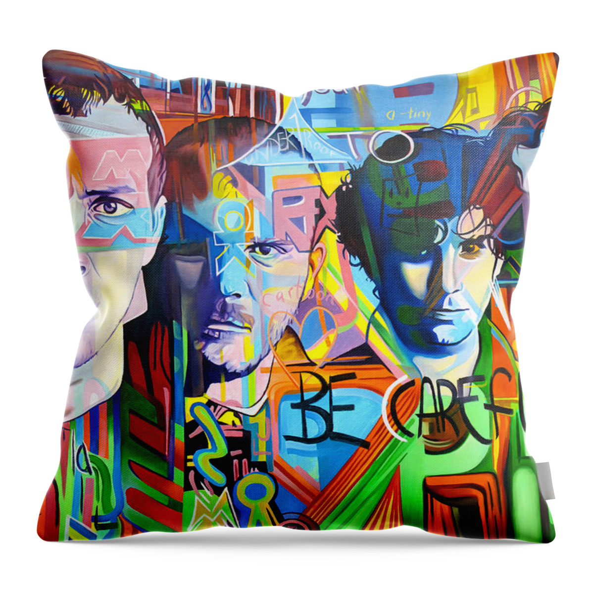 Coldplay Throw Pillow featuring the painting Coldplay by Joshua Morton