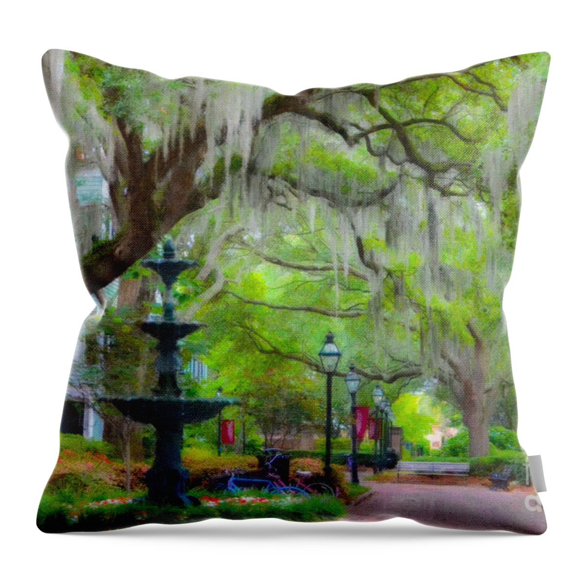College Of Charleston Throw Pillow featuring the photograph College of Charleston by Dale Powell