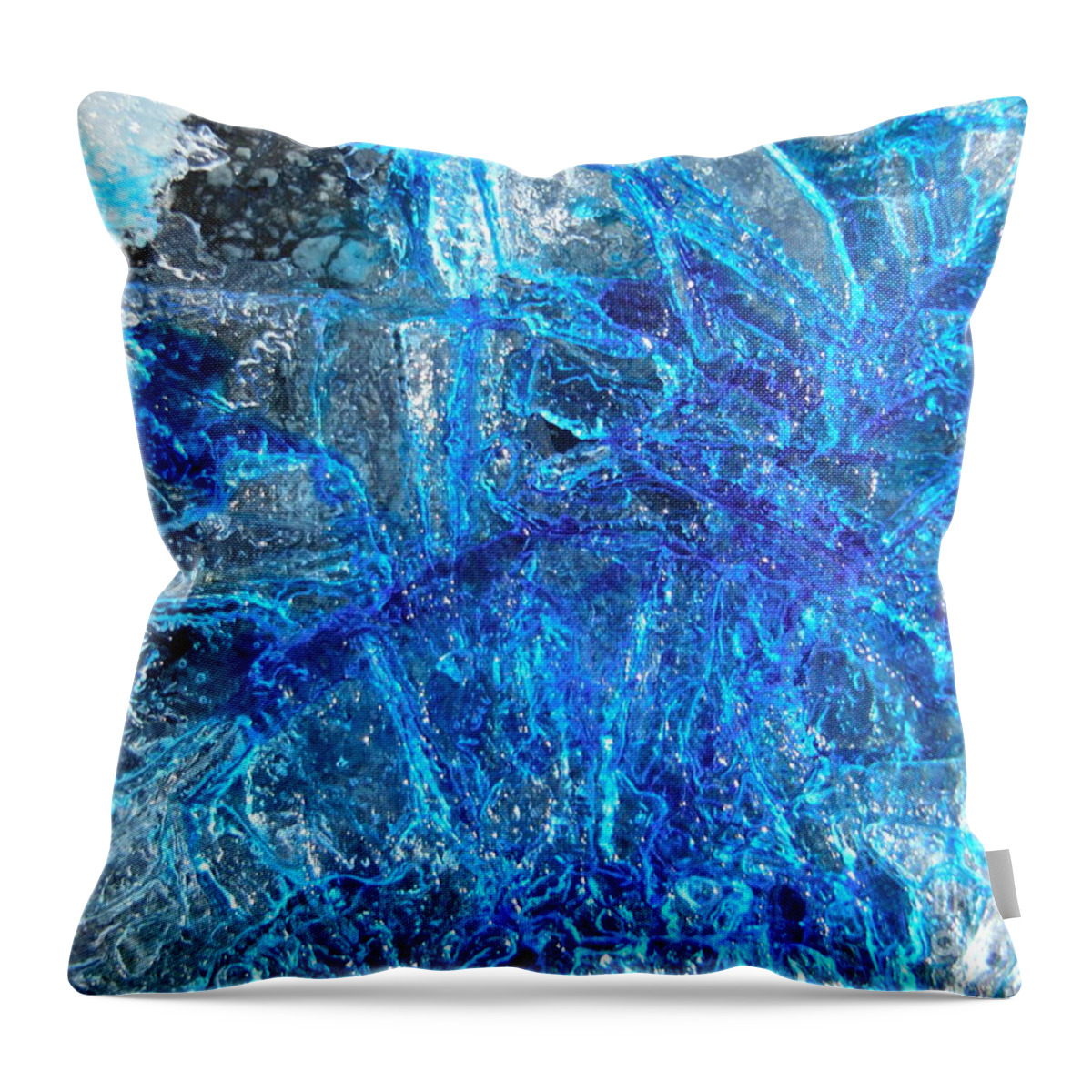 Color In Ice Series Throw Pillow featuring the photograph Color In Ice Series 50 by Paddy Shaffer