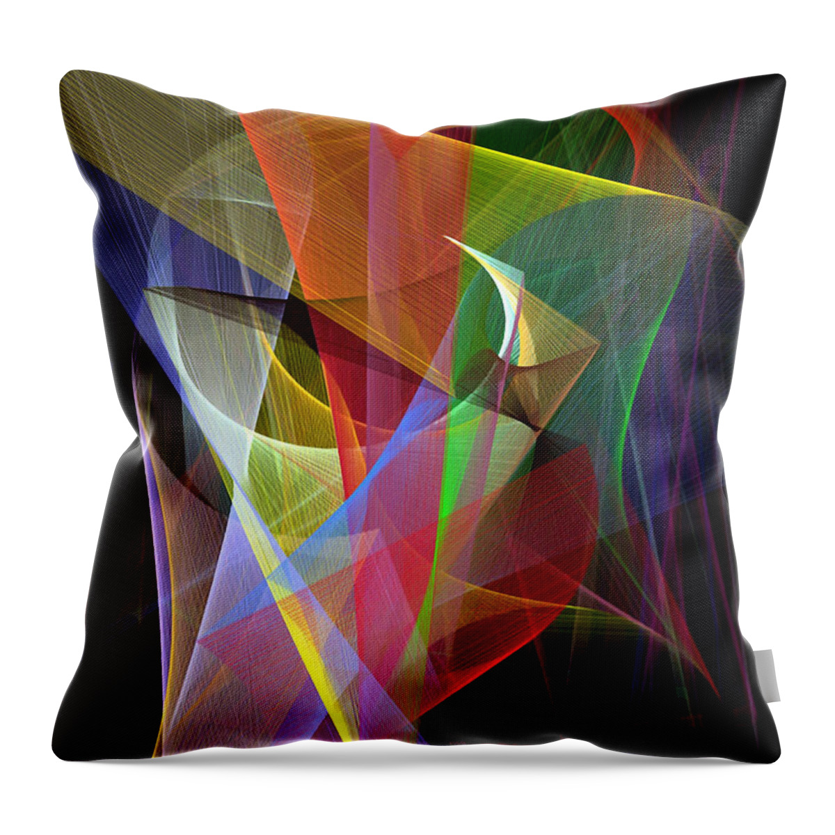 Abstract Throw Pillow featuring the digital art Color Symphony by Rafael Salazar