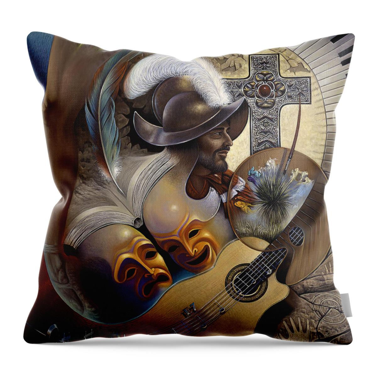 Culture Throw Pillow featuring the painting Color y Cultura by Ricardo Chavez-Mendez