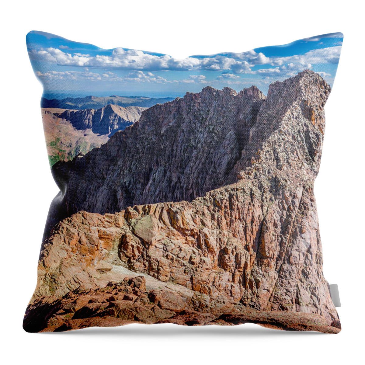 Climbing Throw Pillow featuring the photograph Colorado 14er Mt. Eolus and the Sidewalk in the Sky by Aaron Spong