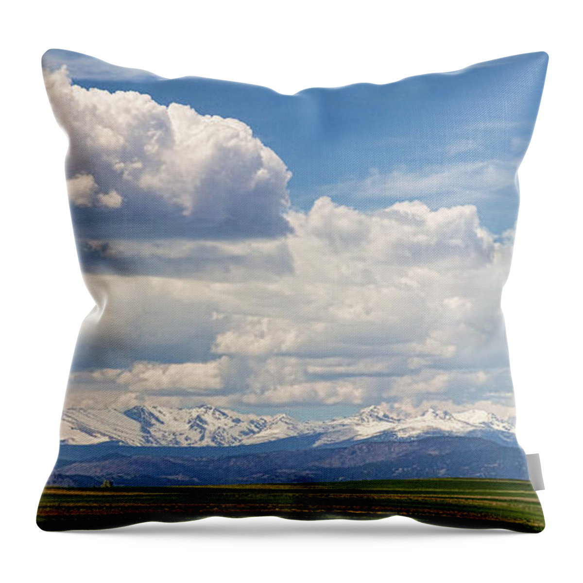 Scenic Throw Pillow featuring the photograph Colorado Front Range Boulder County Agriculture View by James BO Insogna