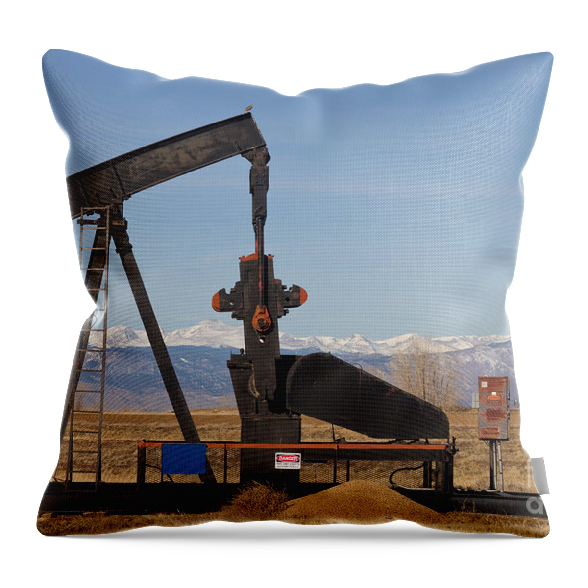 Colorado Throw Pillow featuring the photograph Colorado Rocky Mountain Oil Wells by James BO Insogna