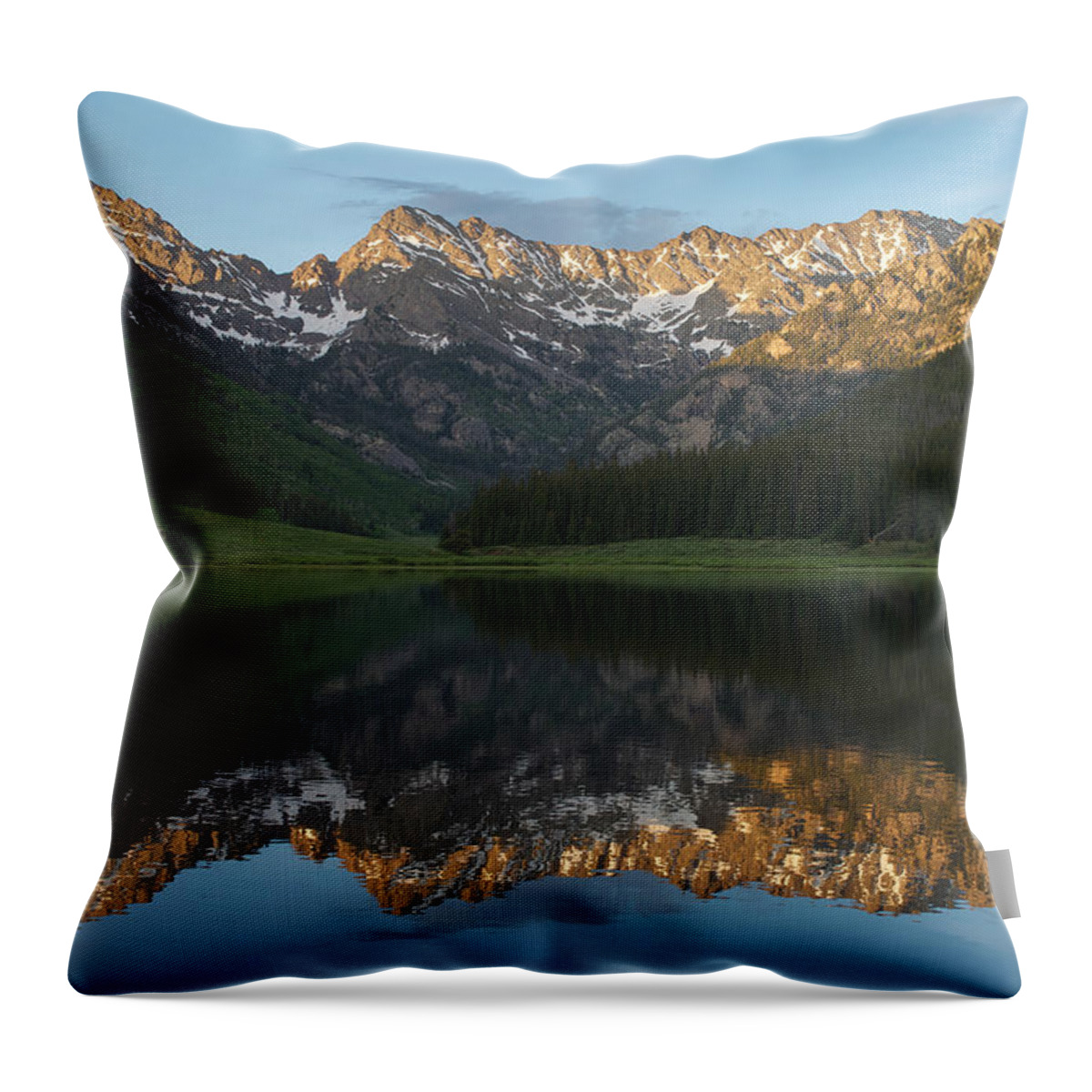 Colorado Throw Pillow featuring the photograph Colorado Sunset - Piney Lake by Aaron Spong