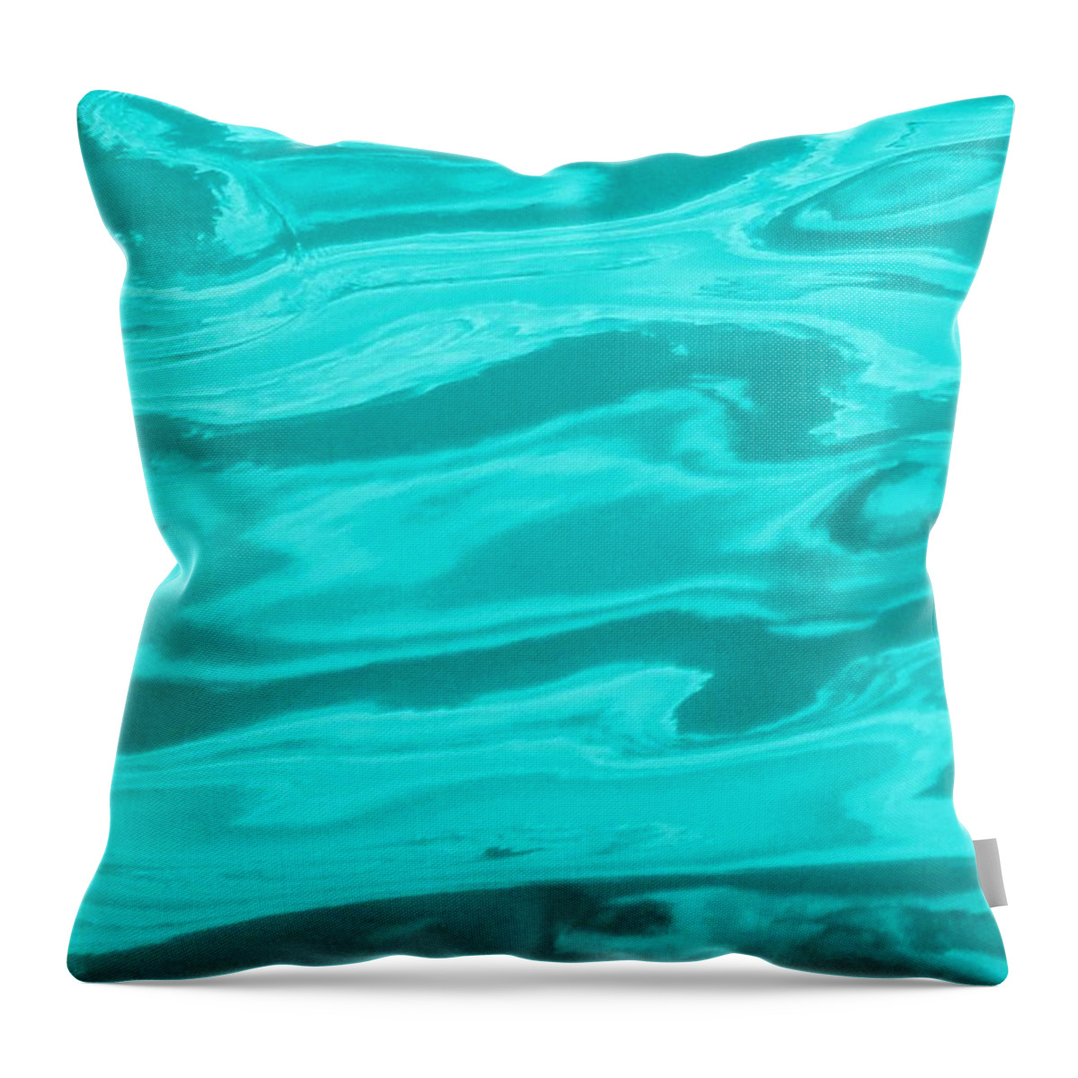 Multi Panel Throw Pillow featuring the digital art Colored Wave Blue Panel Two by Stephen Jorgensen